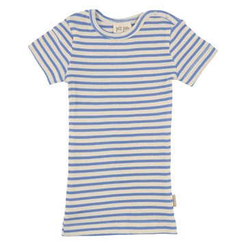 Petit Piao T-shirt SS Modal Stribet // Blue Sky/Cream